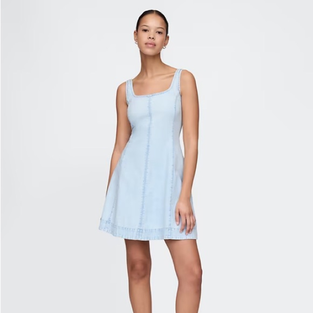 NWT GAP Tall Light Blue Denim Mini Dress
